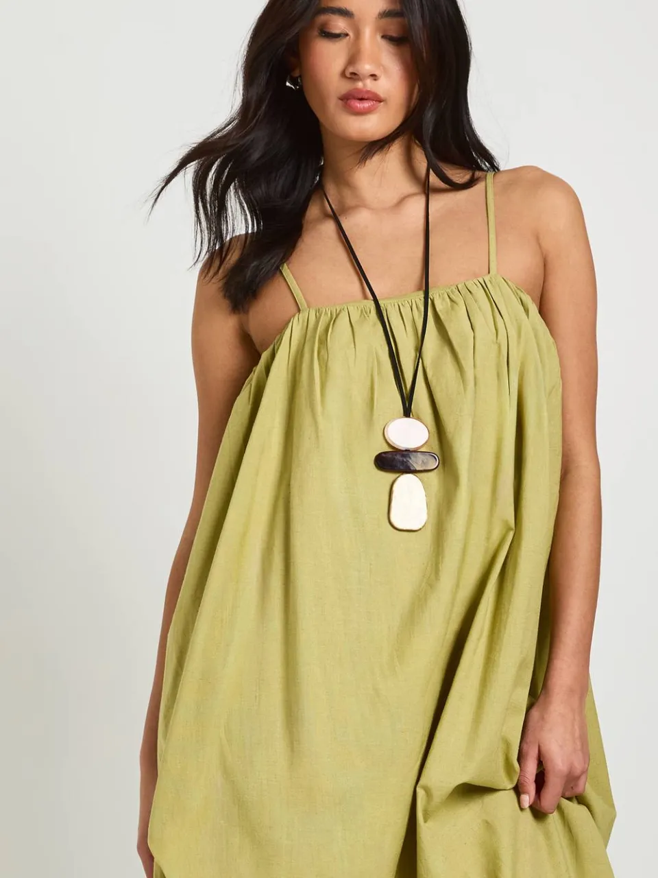 boohoo Dames Linnen Maxi Jurk Met Volledige Zakdetails licht kaki, foto 4