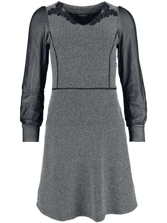 Vive Maria Cottage Girl Dames Mini-jurk - zwart/grijs zwart;grijs
