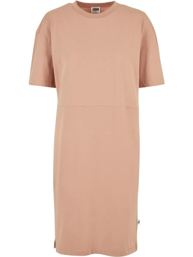 Urban Classics Organic Oversized Slit Tee Korte jurk - S - Roze