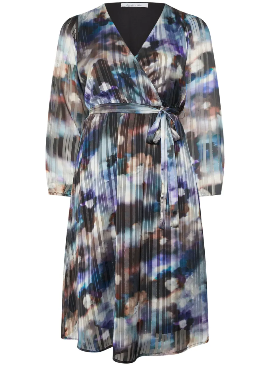 Yours London Blue Blurred Metallic Wikkeljurk, foto 4
