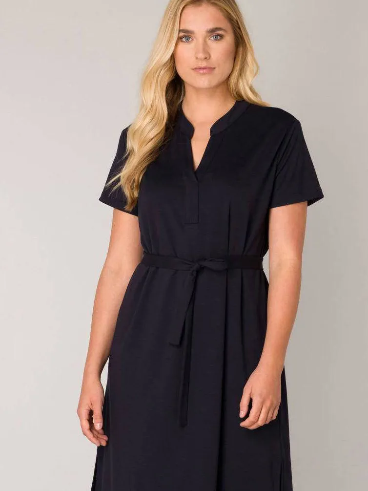 Base Level jurk Yen met ceintuur donkerblauw, foto 7