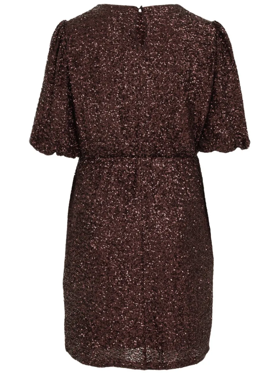 WE Fashion Curve Plus Size korte glitterjurk met pailletten - donkerbruin, foto 2