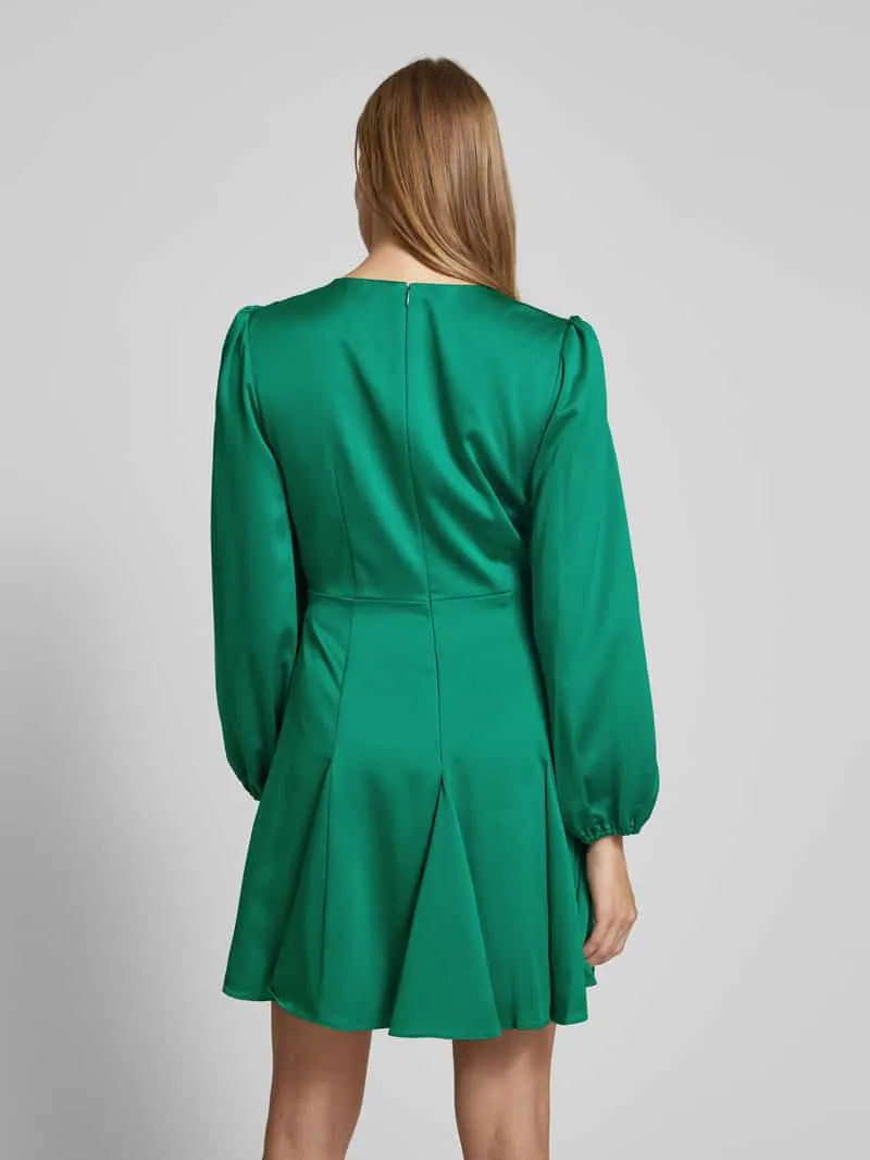 Adrianna Papell Cocktailjurk met pofmouwen smaragdgroen, foto 3