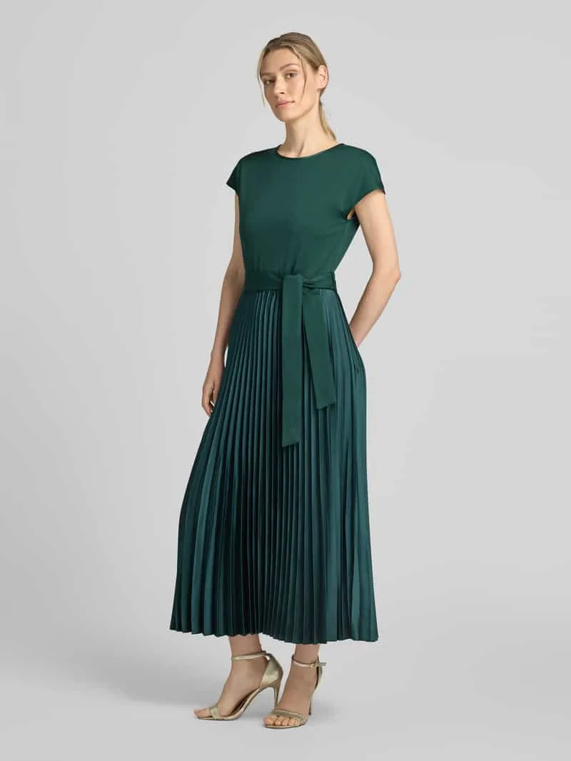Max Mara regular fit vrijetijdsjurk met plooirok model 'GELA' Donkergroen