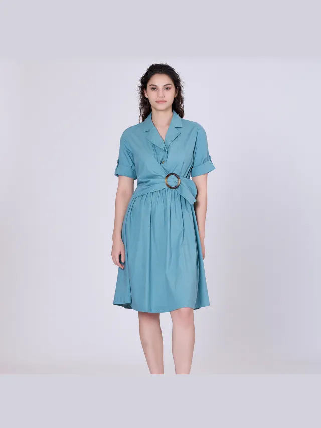 Smart & Joy Shirtjurk met asymmetrische riempaneel Groen