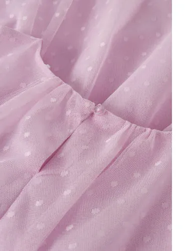 NAME IT semi-transparante korte jurk met stippen roze, foto 4