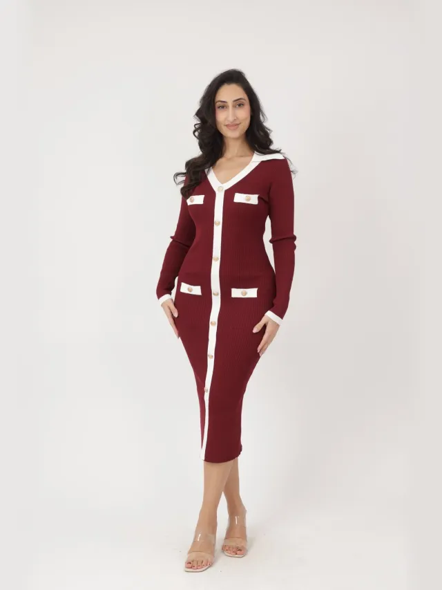 Elara Jurk Bordeaux