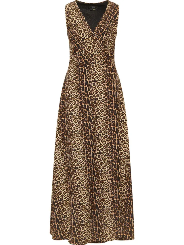 Faina Maxi-jurk met luipaardprint nelice beige leo