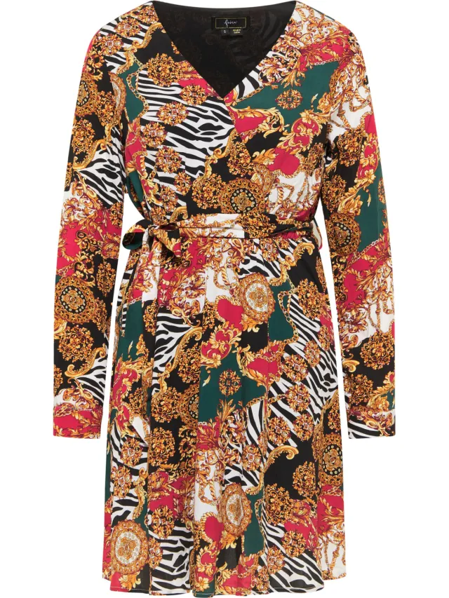 Faina midi-jurk Dames Rood Veelkleurig, foto 2