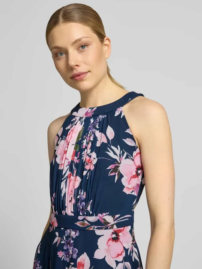 Christian Berg Cocktail midi-jurk met all-over bloemenmotief donkerblauw, foto 4