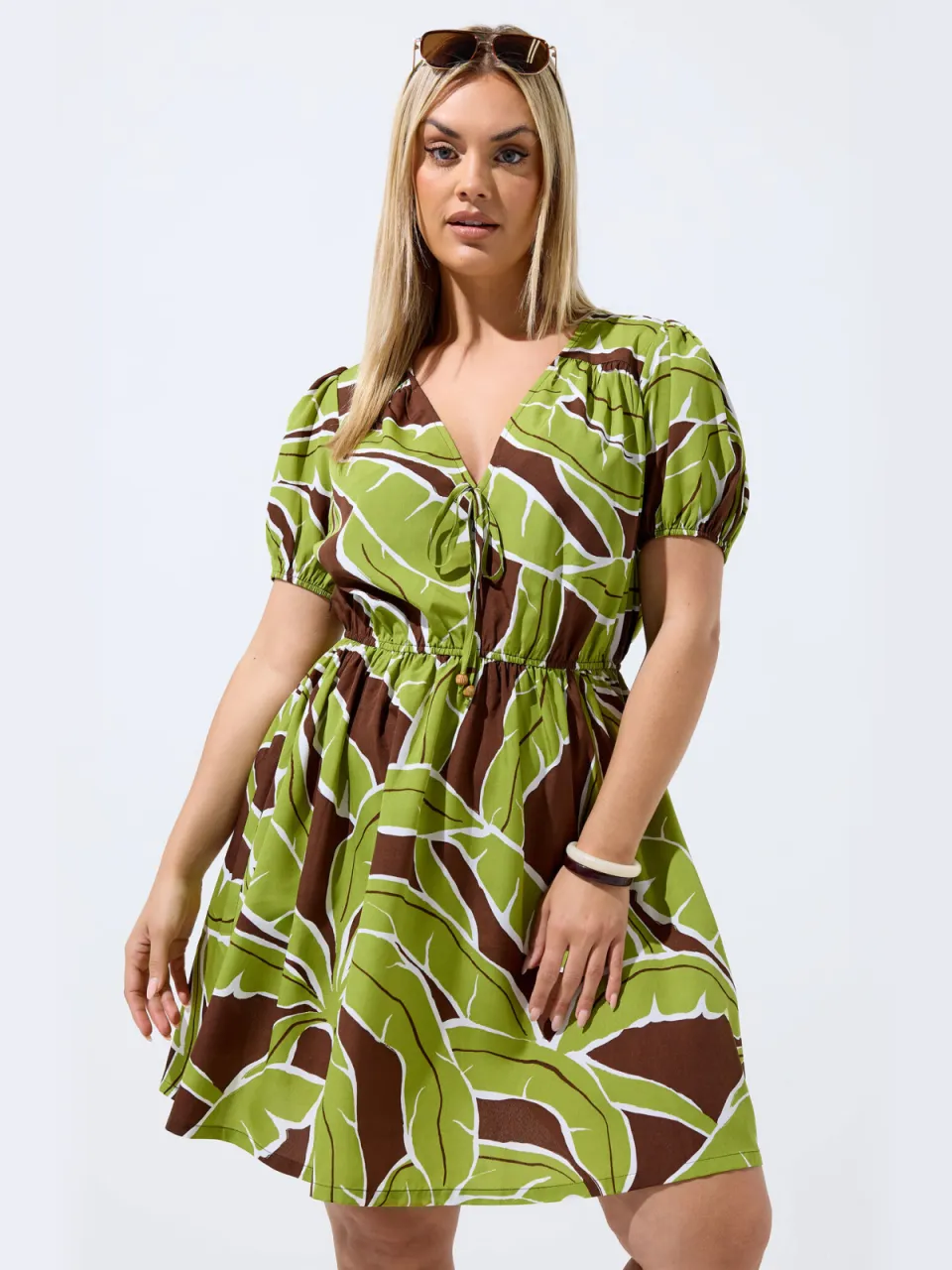 Limited Collection Groene Palmblad Minijurk, foto 2