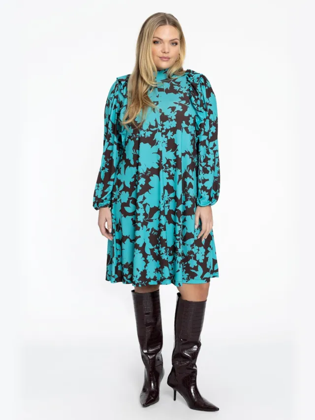 Yoek Jurk A-lijn JONES | Turquoise, foto 2