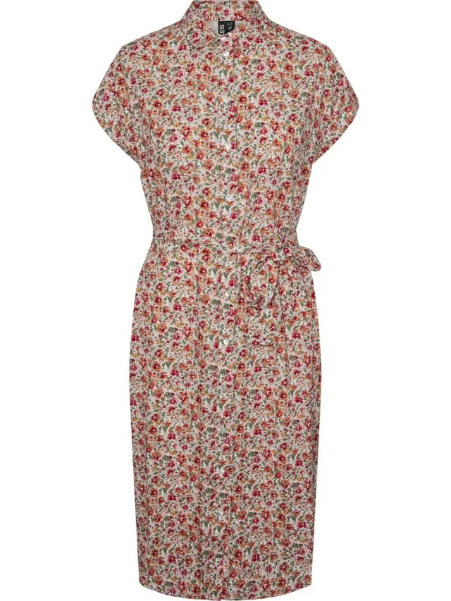 Pieces PCNYA SS SHIRT DRESS WVN BC - Dames - Mini jurken Cloud Dancer