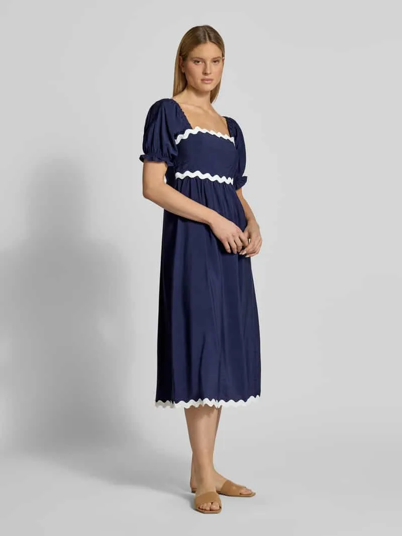 Apricot Tuniekjurk met vierkante hals marineblauw, foto 4