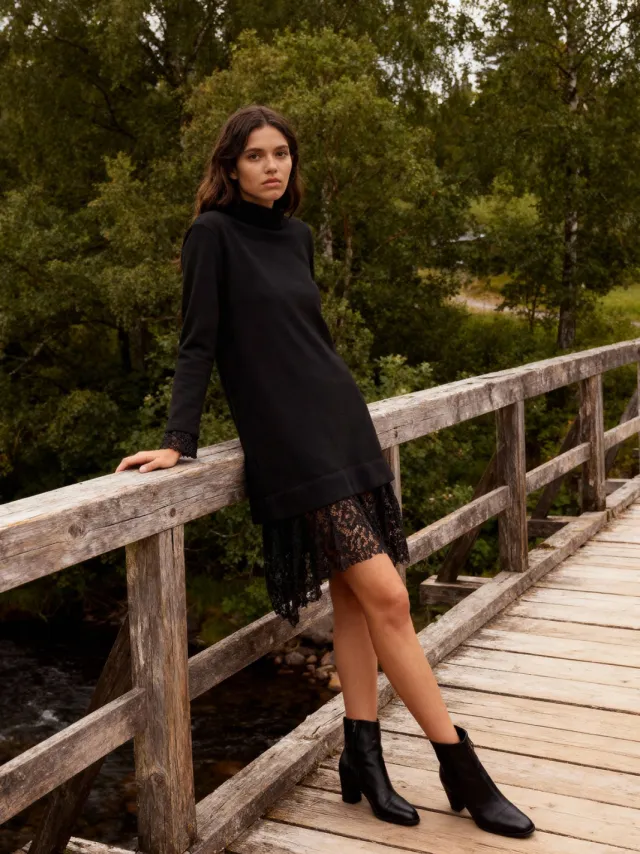 Trendyol TRENDYOLMİLLA Dames Zwart Effen Kort / Mini Lang Casual Recht Jurken, foto 2