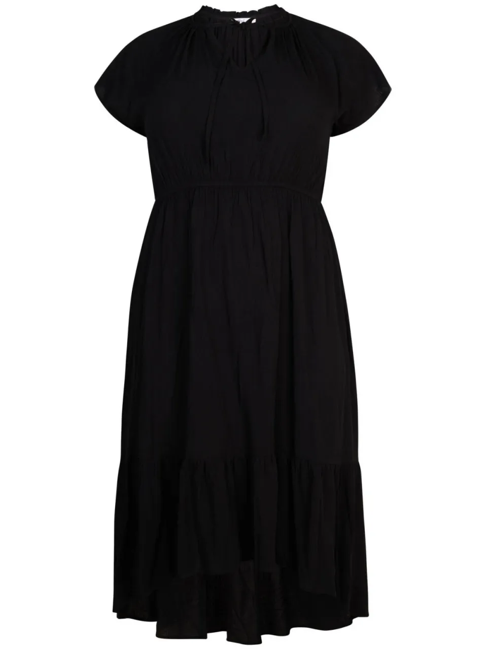 Miss Etam Plus viscose midi jurk met plooien - zwart, foto 2