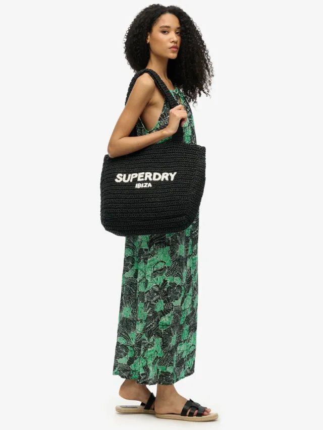 Superdry Beach camimaxi-jurk - Dames - Jurken Jungle Batik Green