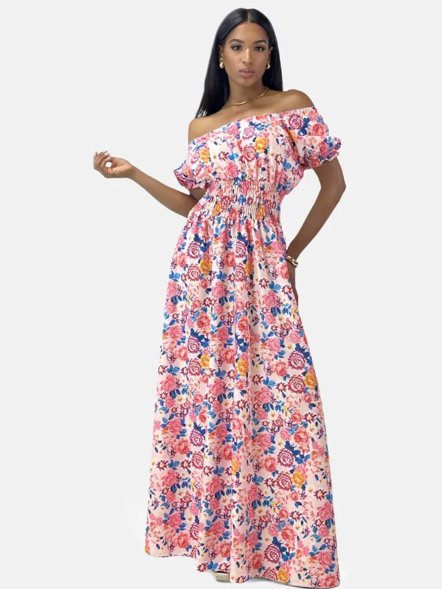 Elara Maxi-jurk roze