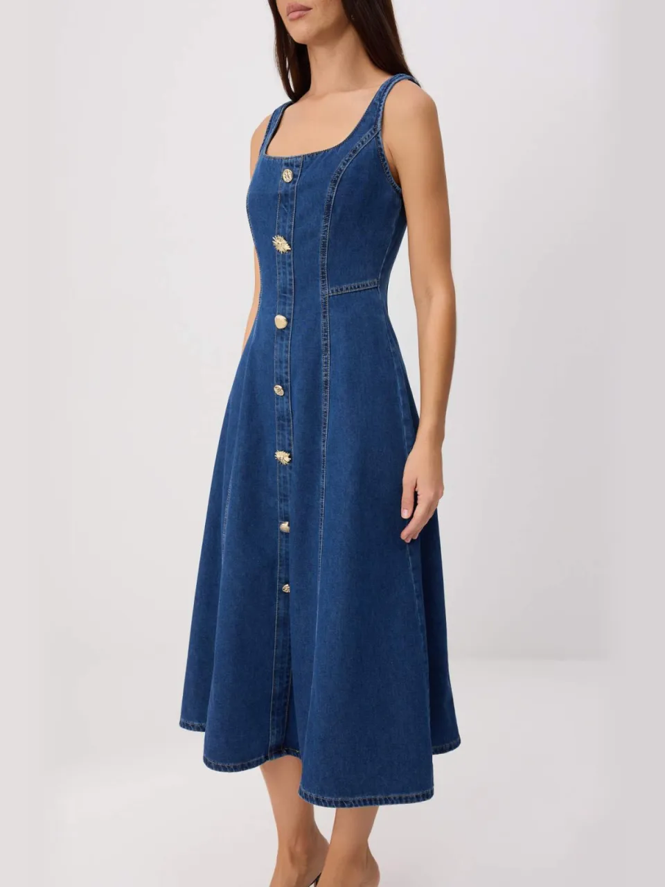 Trendyol TRENDYOLMİLLA Dames Donkerblauw Effen Maxi Mouwloos A-lijn Jurken marineblauw/blauw, foto 2