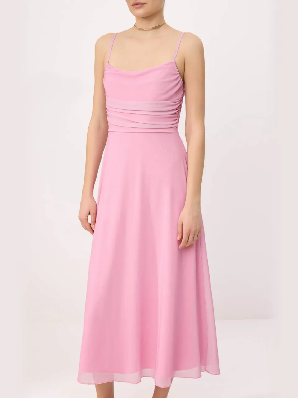 Trendyol TRENDYOLMİLLA Dames Roze Abstract Midi Mouwloos A-lijn Jurken, foto 2
