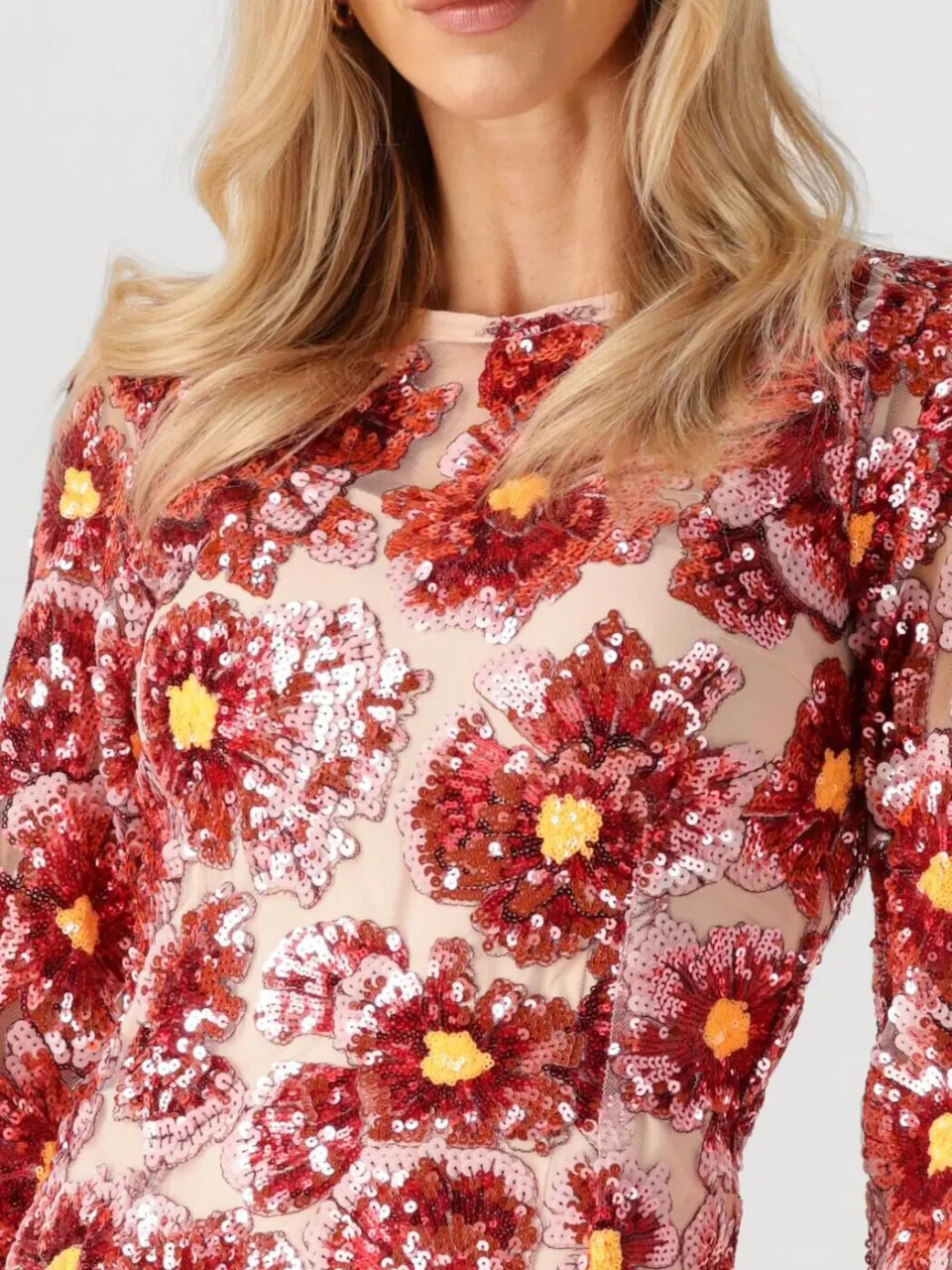 Y.A.S. YAS Dames Jurken Yasflomilla Ls Sequin Dress - Multi, foto 4