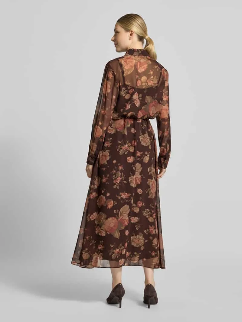 Lauren Ralph Lauren Uitlopend maxi-jurk met tailleriemband middenbruin, foto 3