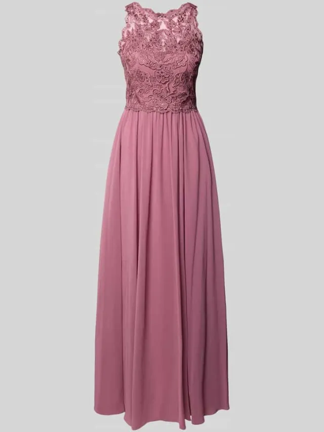 Hey Kyla Avondjurk met kant en siersteentjes mauve, foto 2