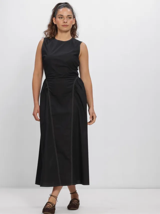 SECOND FEMALE Dames Jurken Larkini Sculptured Dress - Zwart