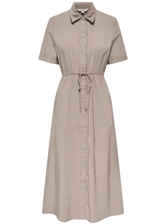 Only ONLARIS LIFE 2/4 SHIRT DRESS WVN CC - Dames - Maxi jurken Taupe Gray