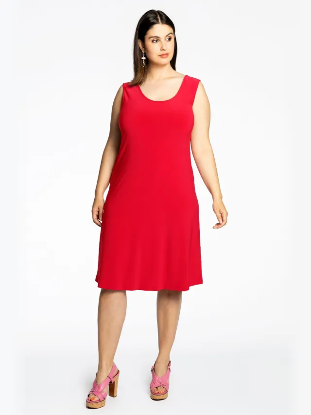 Yoek Jurk mouwloos wijd | Rood