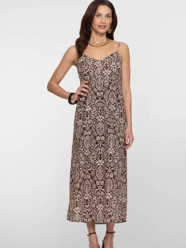 Geisha zomerjurk bruin Bruin/wit