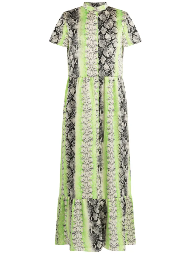 IZIA jurk korte mouw maxi gaya Groen