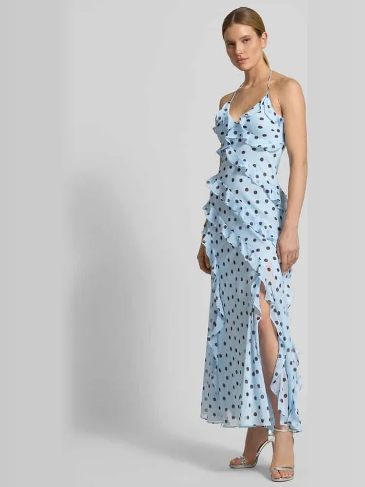 Forever New maxi-jurk met volants model 'Kimberley' blauw, foto 3