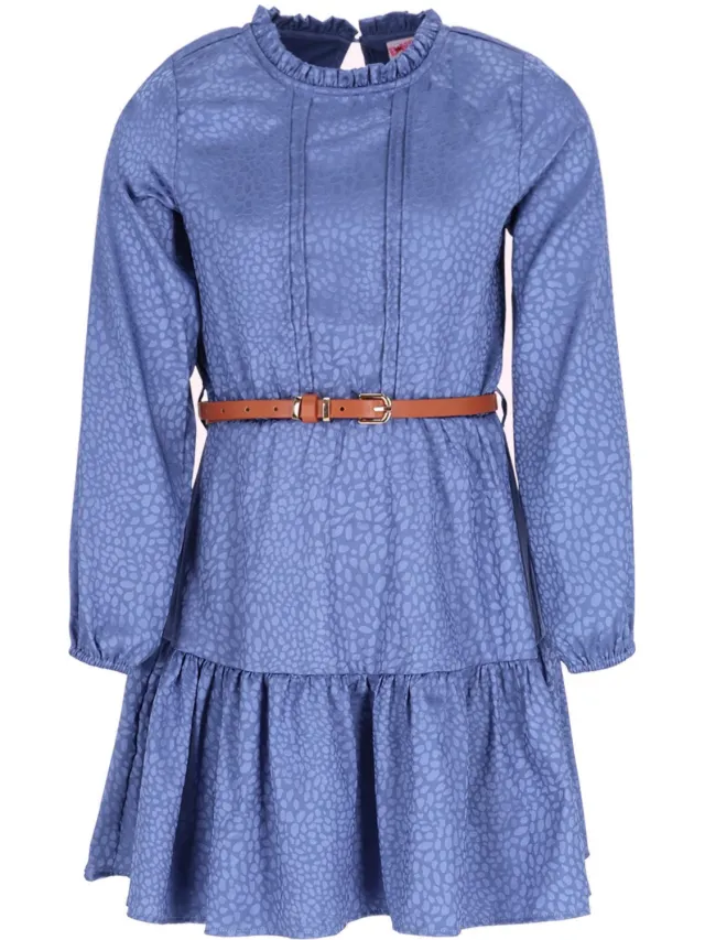 B.Nosy Y608-5863 Jurk meisjes blauw-152 Colony Blue