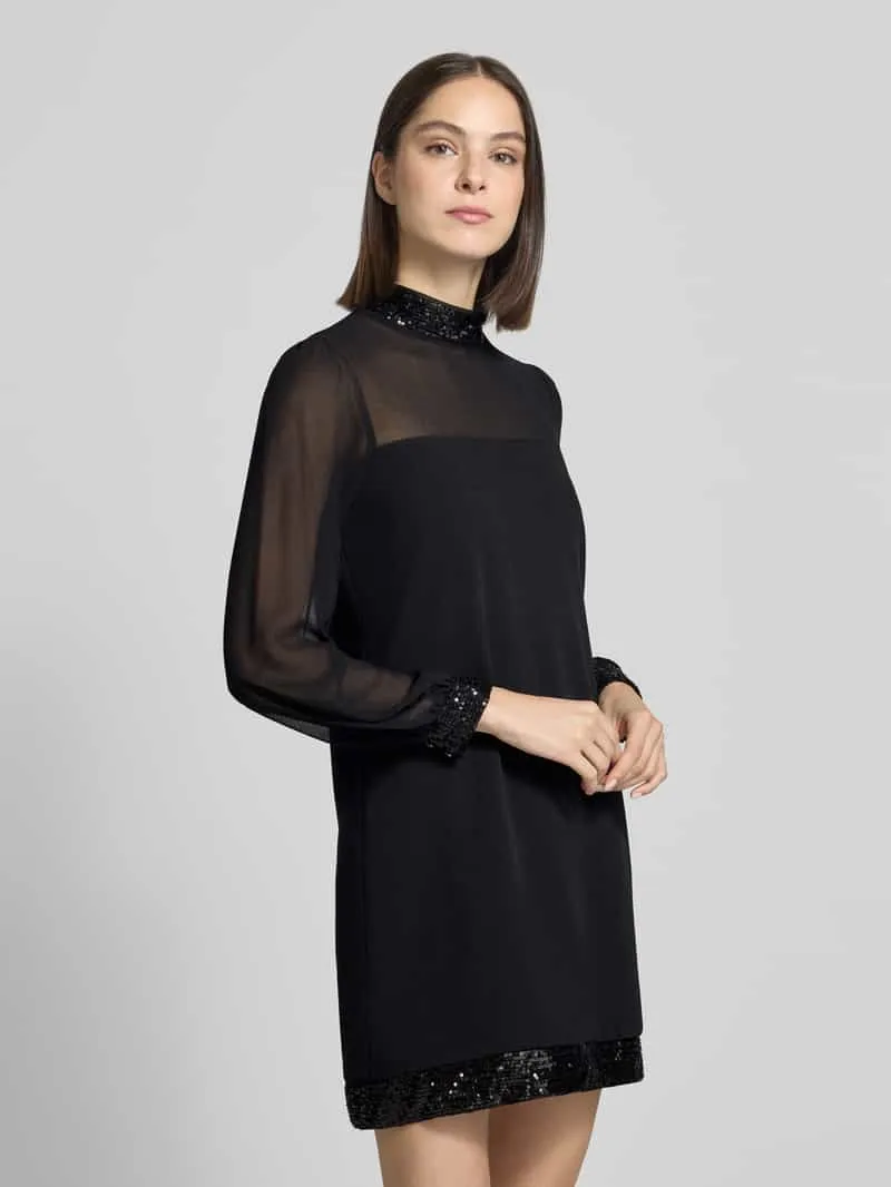Apricot Mini-jurk met druppelvormige hals aan de achterkant Zwart