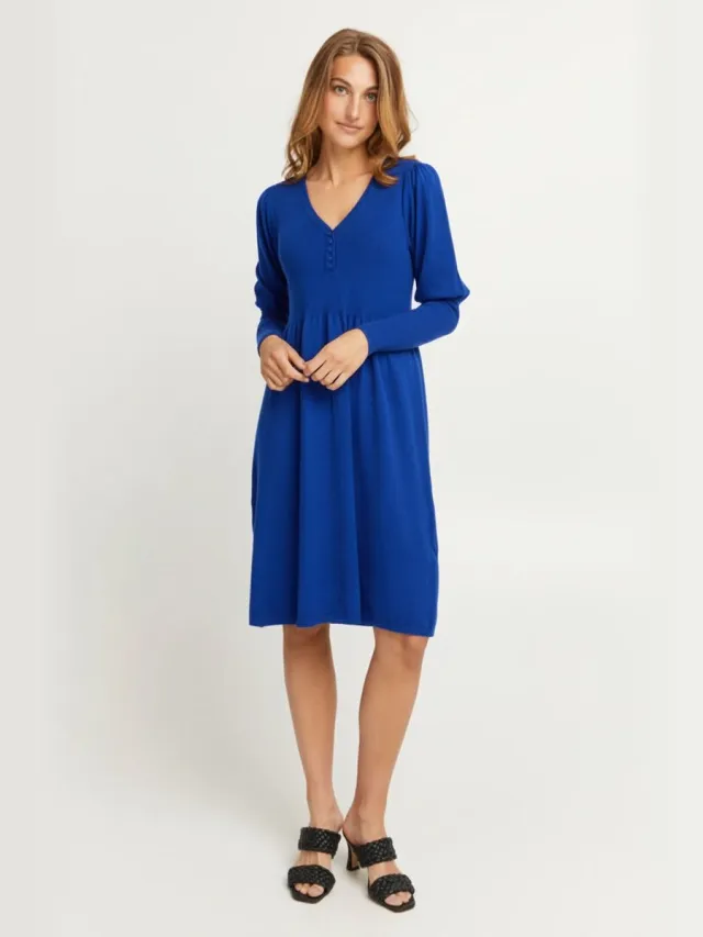 Fransa Figne Dames Gebreide Trui FRBINE DR1 – Maat L – Dutch Bluet