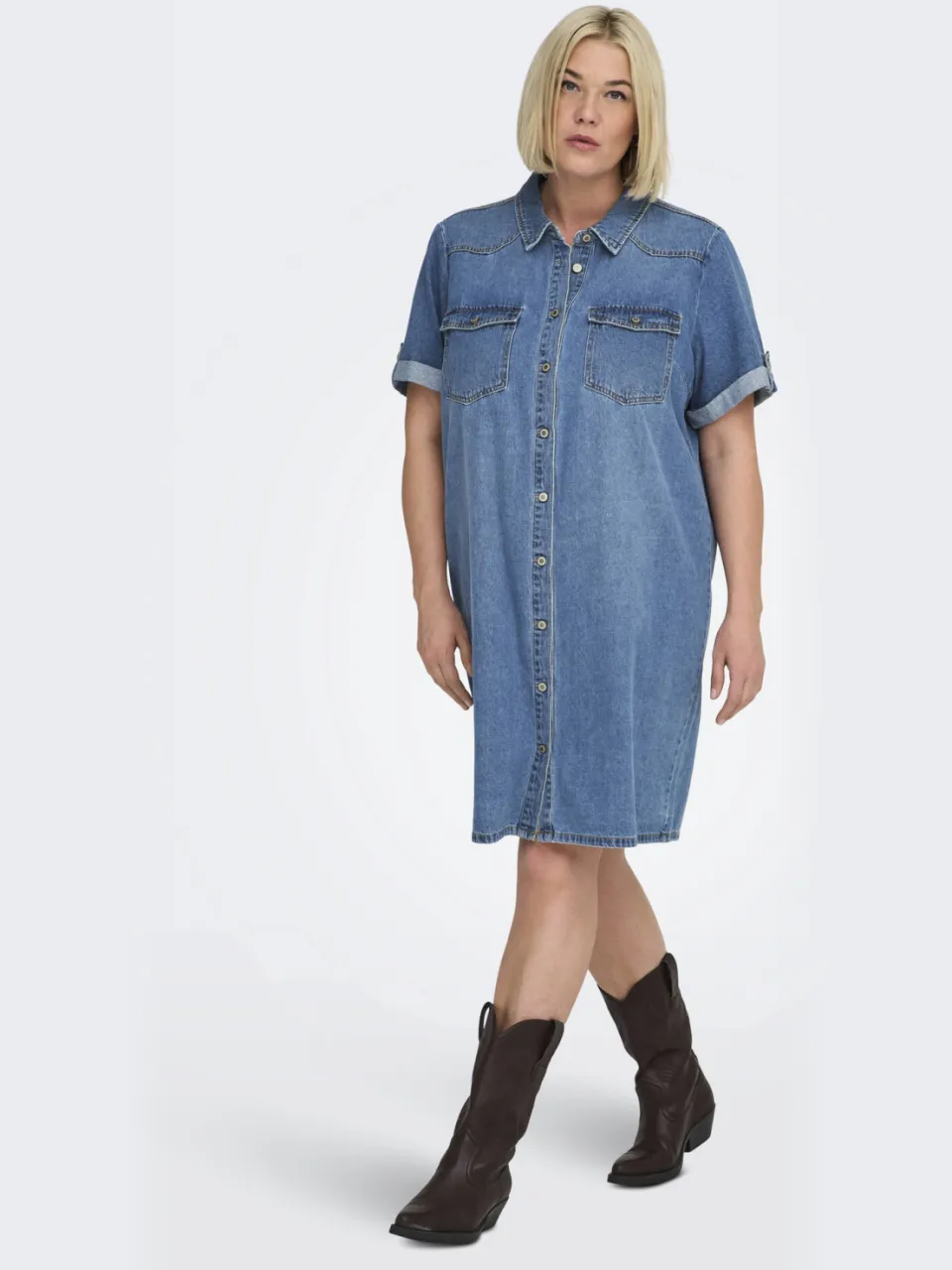 Only Carmakoma Carlisa denimjurk medium blue, foto 4
