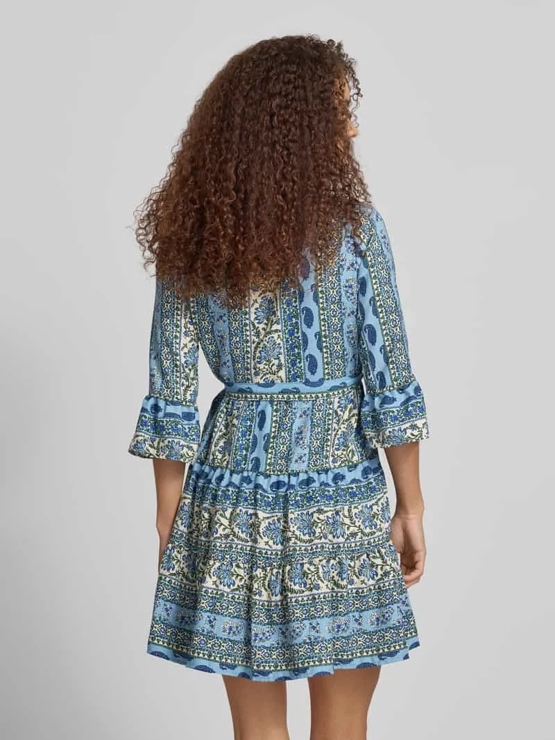 Only Losvallende vrijetijdsjurk met tailleriem om te strikken model 'SINA' bleu, foto 4