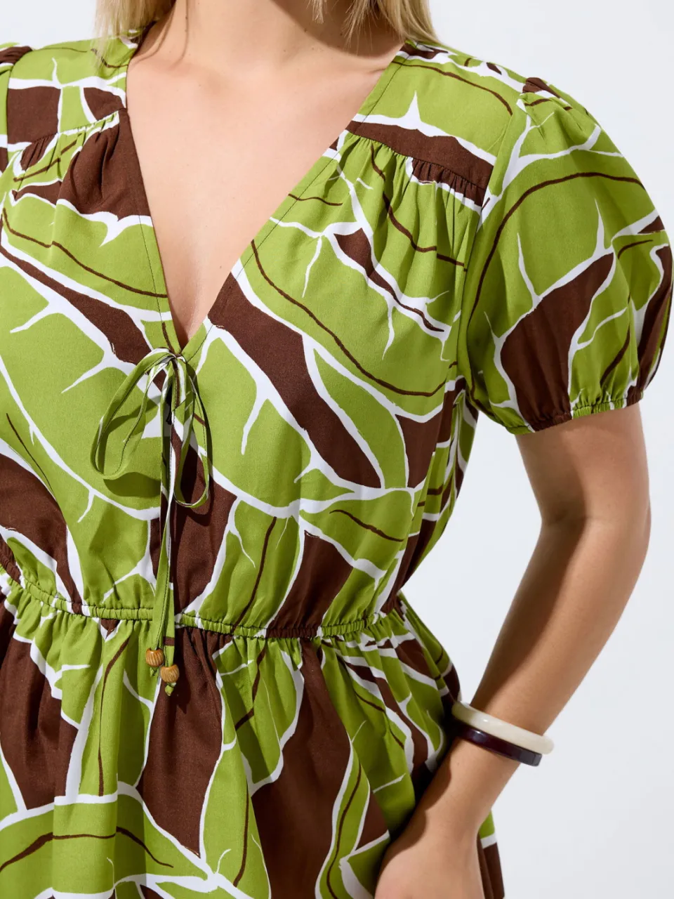 Limited Collection Groene Palmblad Minijurk, foto 5
