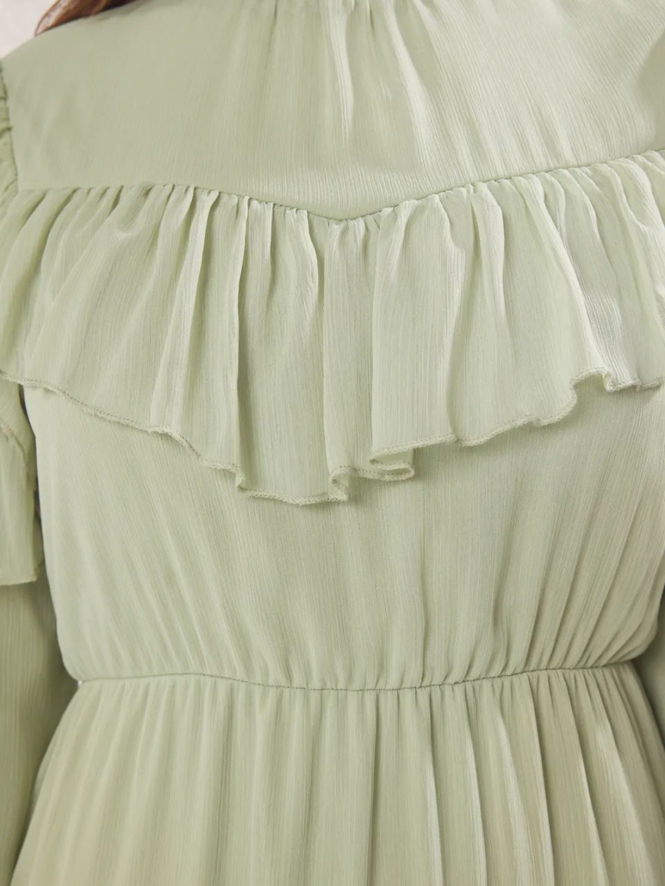 Trendyol Modest Dames Groen Effen Maxi Lang Avond / Dagelijks Skater Modest Jurken, foto 2