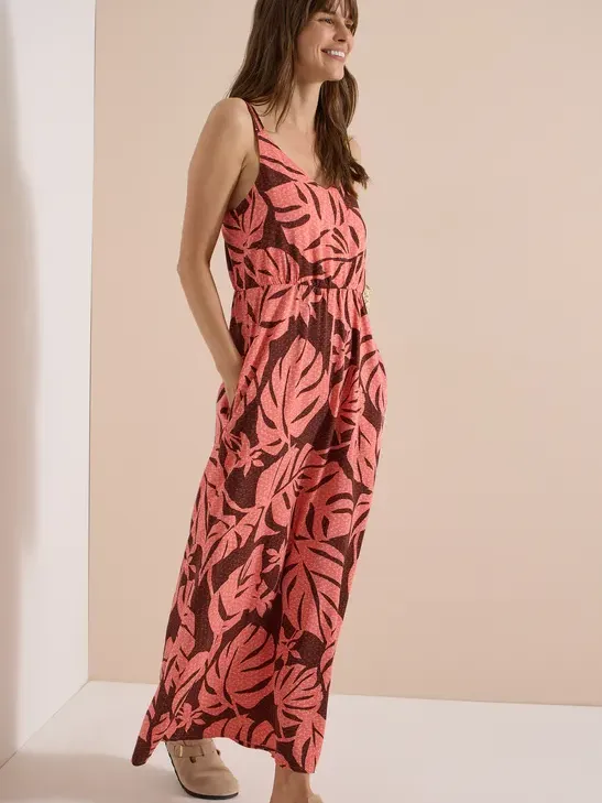 cecil Maxi-jurk met V-hals en print Oranje