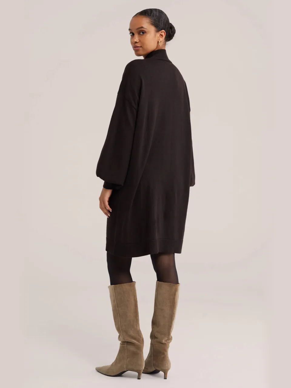 WE Fashion sweatjurk met wol - donkerbruin, foto 3