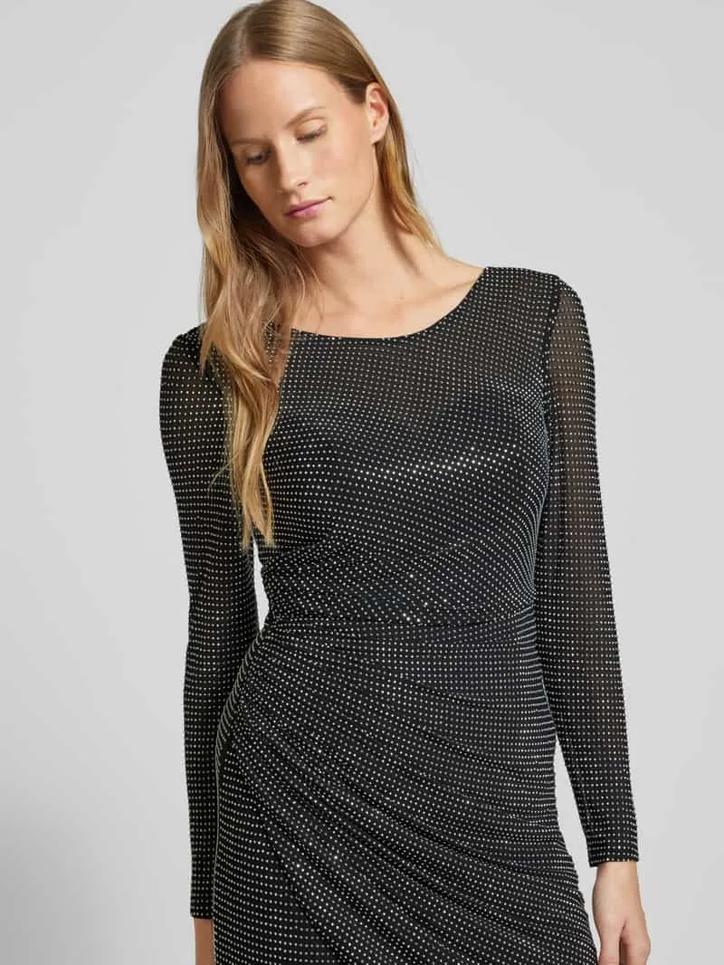 Hey Kyla Knielange cocktailjurk met strass-steentjes zilver, foto 5