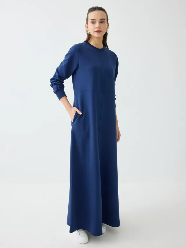 Benin Modest Dress Benin Marineblauw