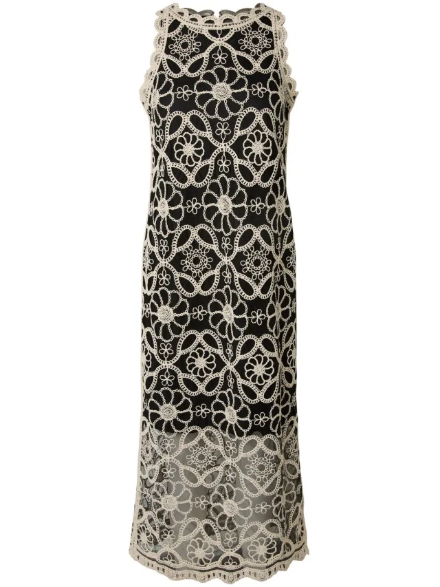 Yas maxi-jurk YASCILIA CROCHET Black