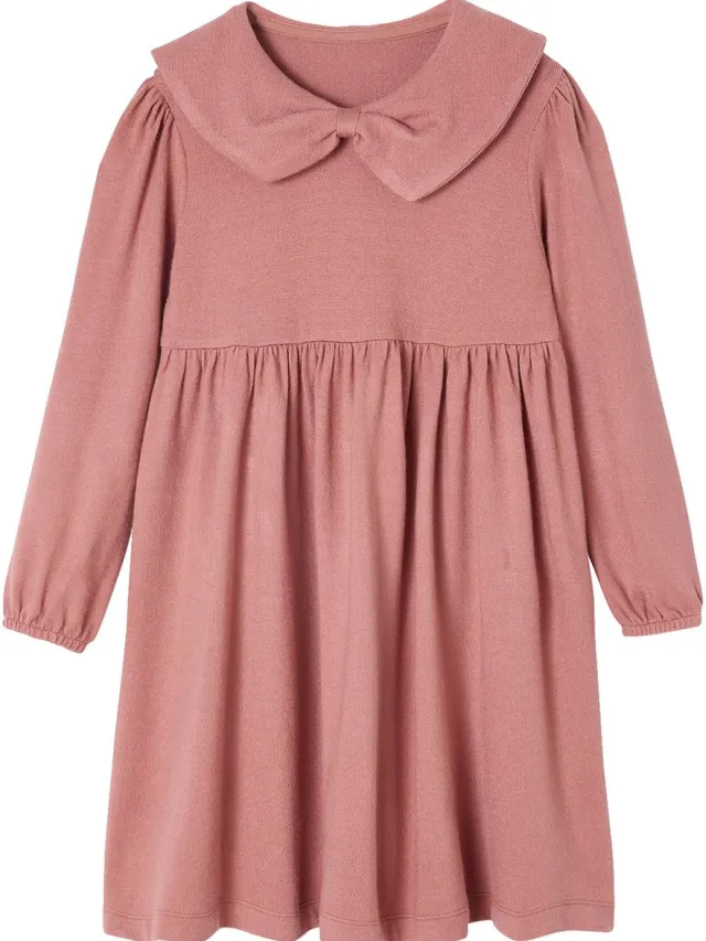 vertbaudet Jurk met fantasie kraag van gebreide tricot voor meisjes rouge