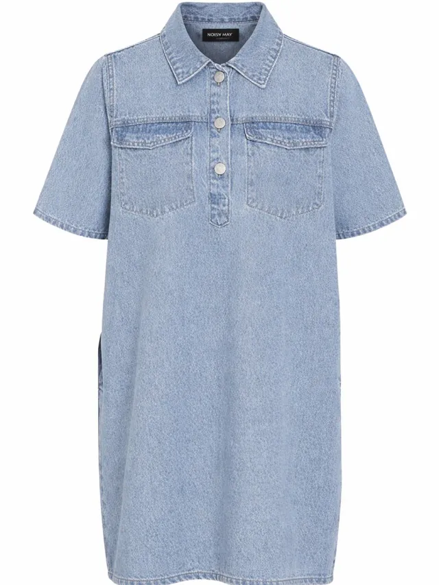 Noisy May NMINDIE S/S SHORT DRESS AZ425LB NOOS Dames Mini-jurk - blauw