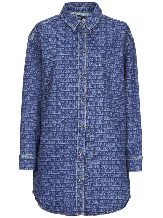 Tommy Jeans Korte Jurk Tommy Jeans RLX DNM SHIRT DRESS EI6137 EXT Blauw