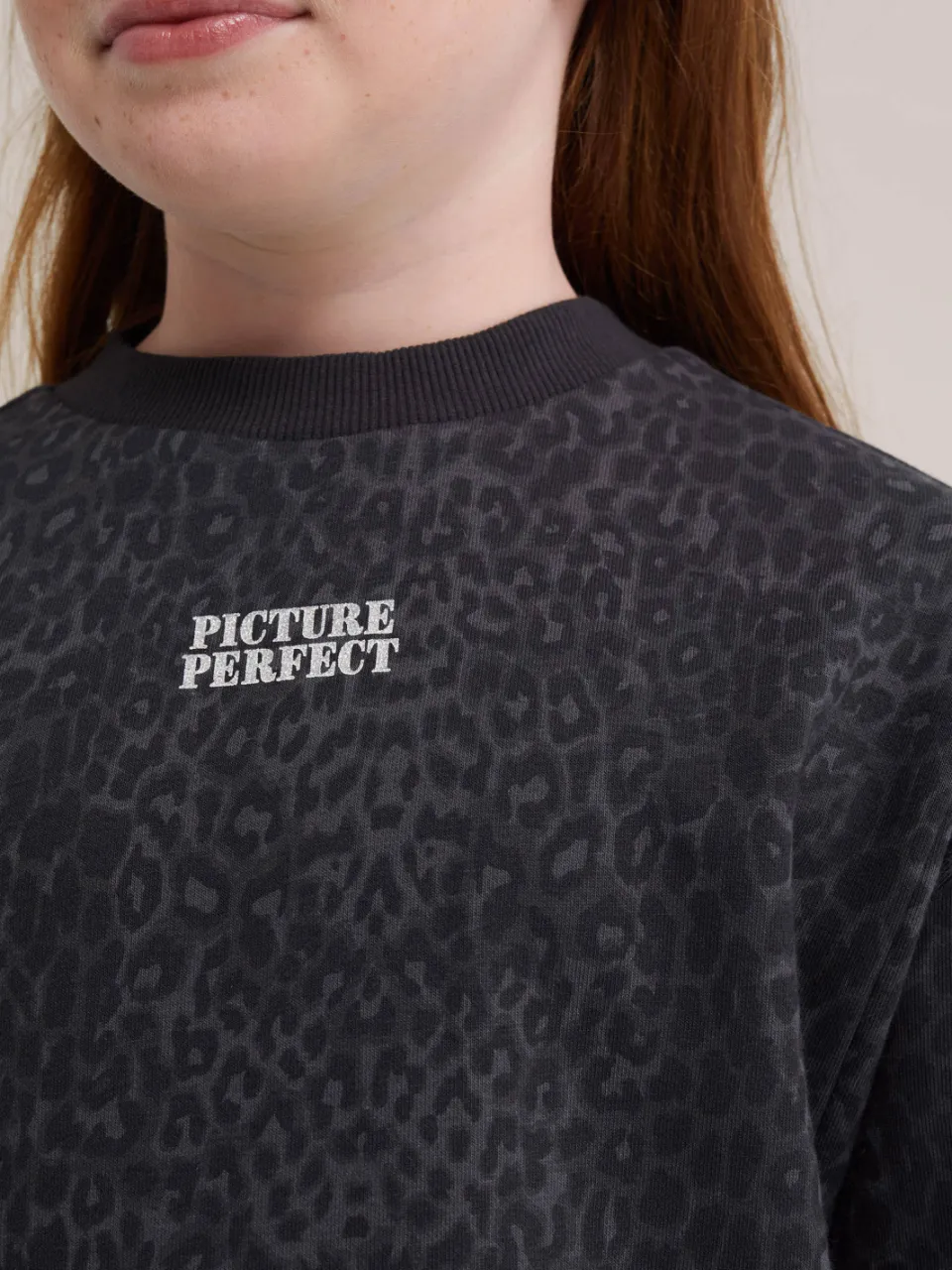 WE Fashion midi sweatjurk panterprint zwart/grijs, foto 6
