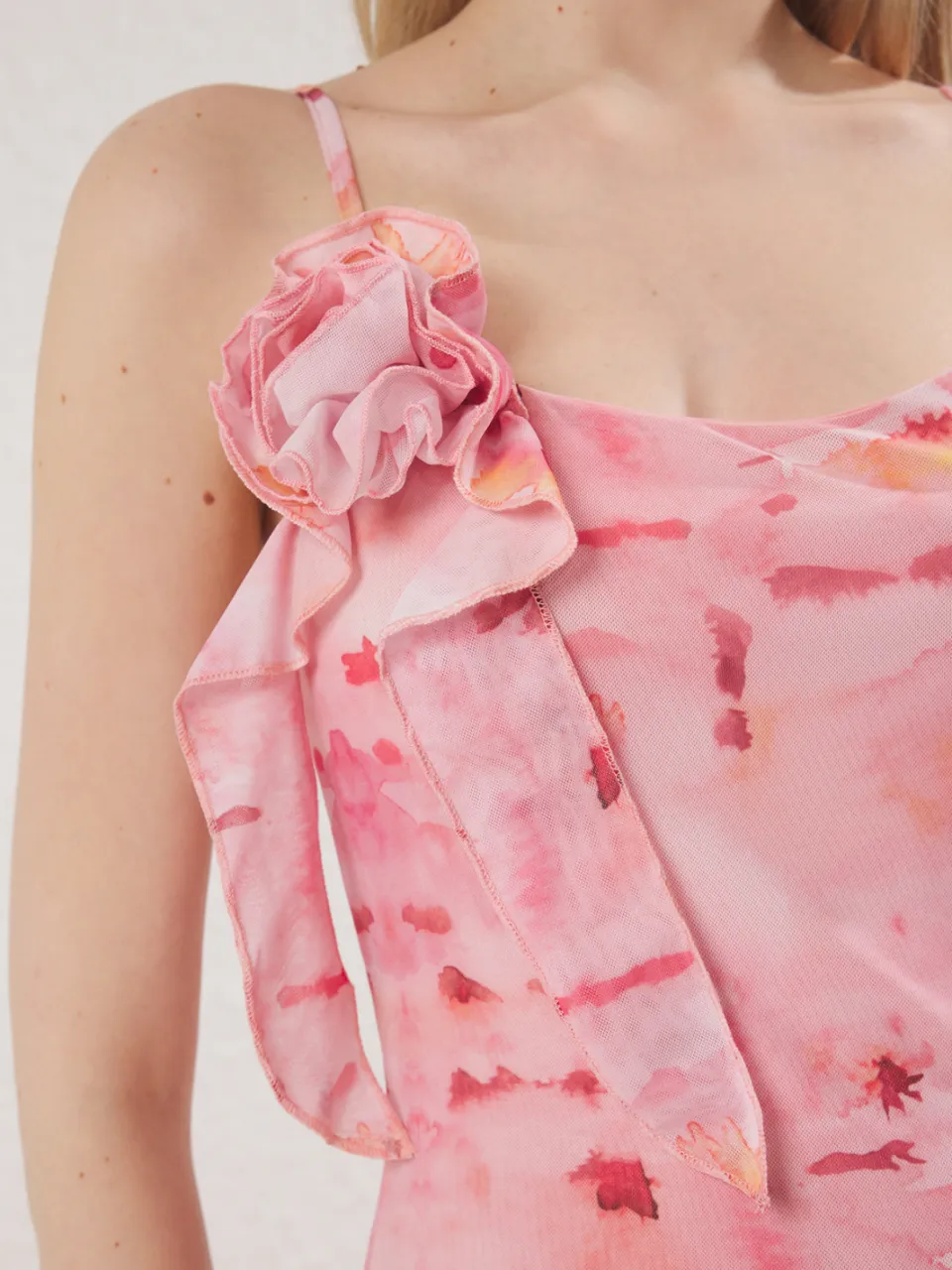 Trendyol TRENDYOLMİLLA Dames Roze Abstract Maxi Mouwloos Avond / Dagelijks Bodycon Jurken, foto 2